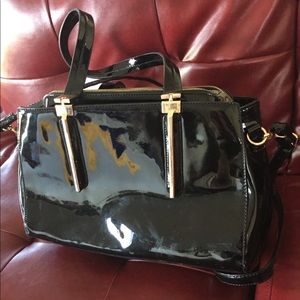 Black purse medicine bag type hand bag or strap